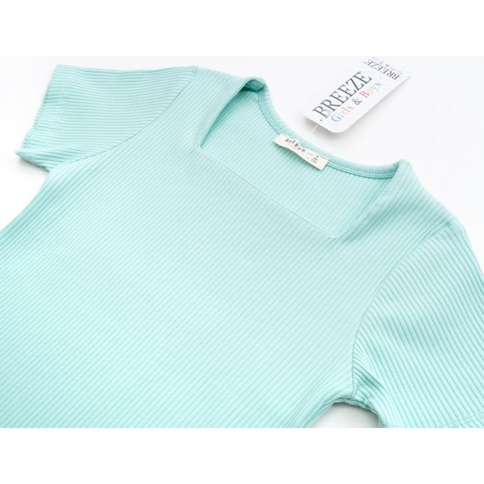 Футболка дитяча Breeze у рубчик (18706-164G-mint) зображення 3