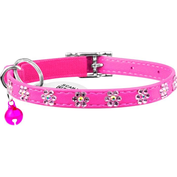 Ошейник для животных WAUDOG GLAMOUR "Цветочек" с резинкой и стразами для кошек (оранжевый) (32554) изображение 2