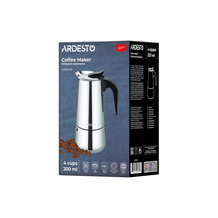 Гейзерная кофеварка Ardesto Gemini Apulia 4 чашки (AR0804SS) изображение 10