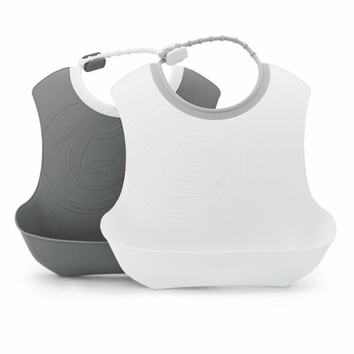 Слинявчик Twistshake Pastel Grey/ White (2шт) 4+ міс (78597)
