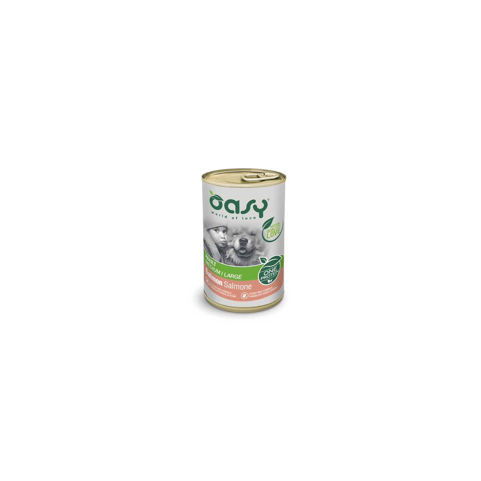 Консервы для собак OASY One Animal Protein ADULT Medium/Large с лососем 400 г (8053017342344)