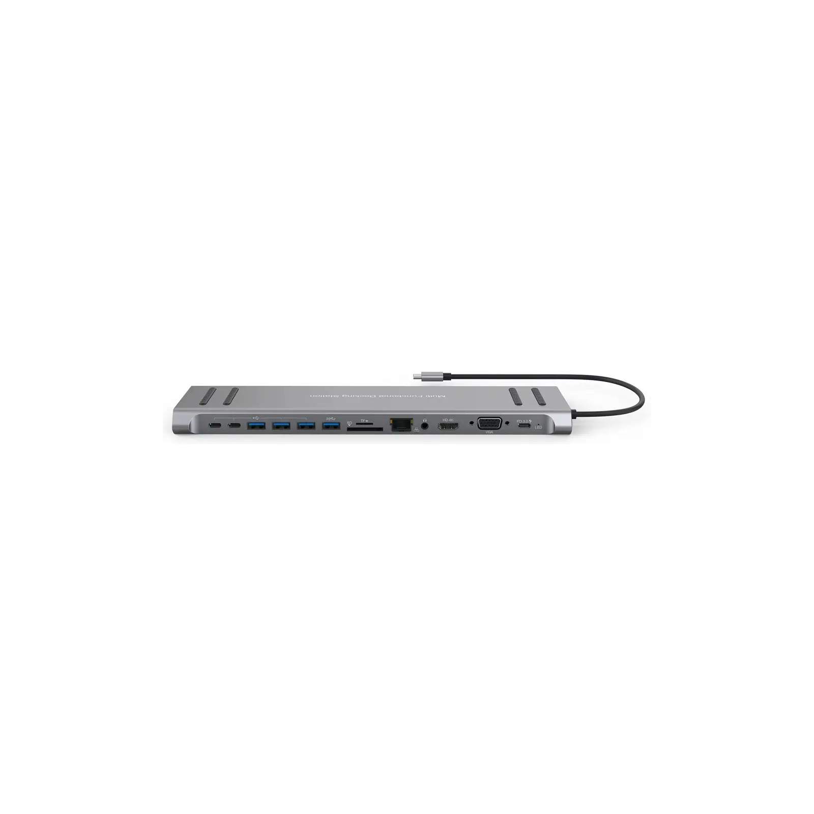 Порт-реплікатор XoKo 14-in-1 Dock USB-C (HDMI/VGA/USB3.0/.../USB-C PD/RJ45/..) (XK-AC1400-SL) зображення 3