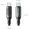 Дата кабель USB-C to USB-C 1.2m USB3.1 100W Display Zinc Alloy Vention (TAYBAV) изображение 2