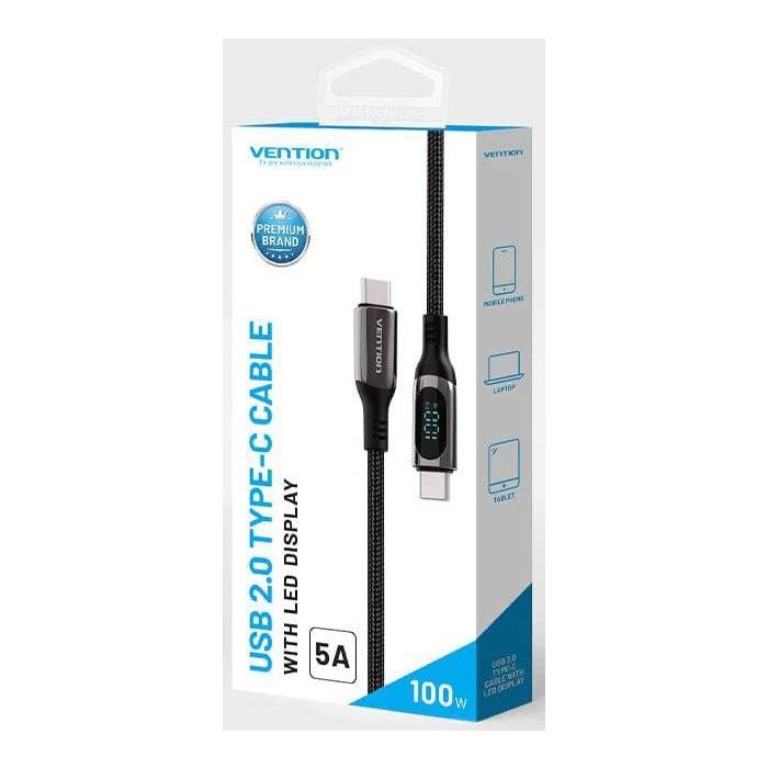 Дата кабель USB-C to USB-C 1.2m USB3.1 100W Display Zinc Alloy Vention (TAYBAV) изображение 3