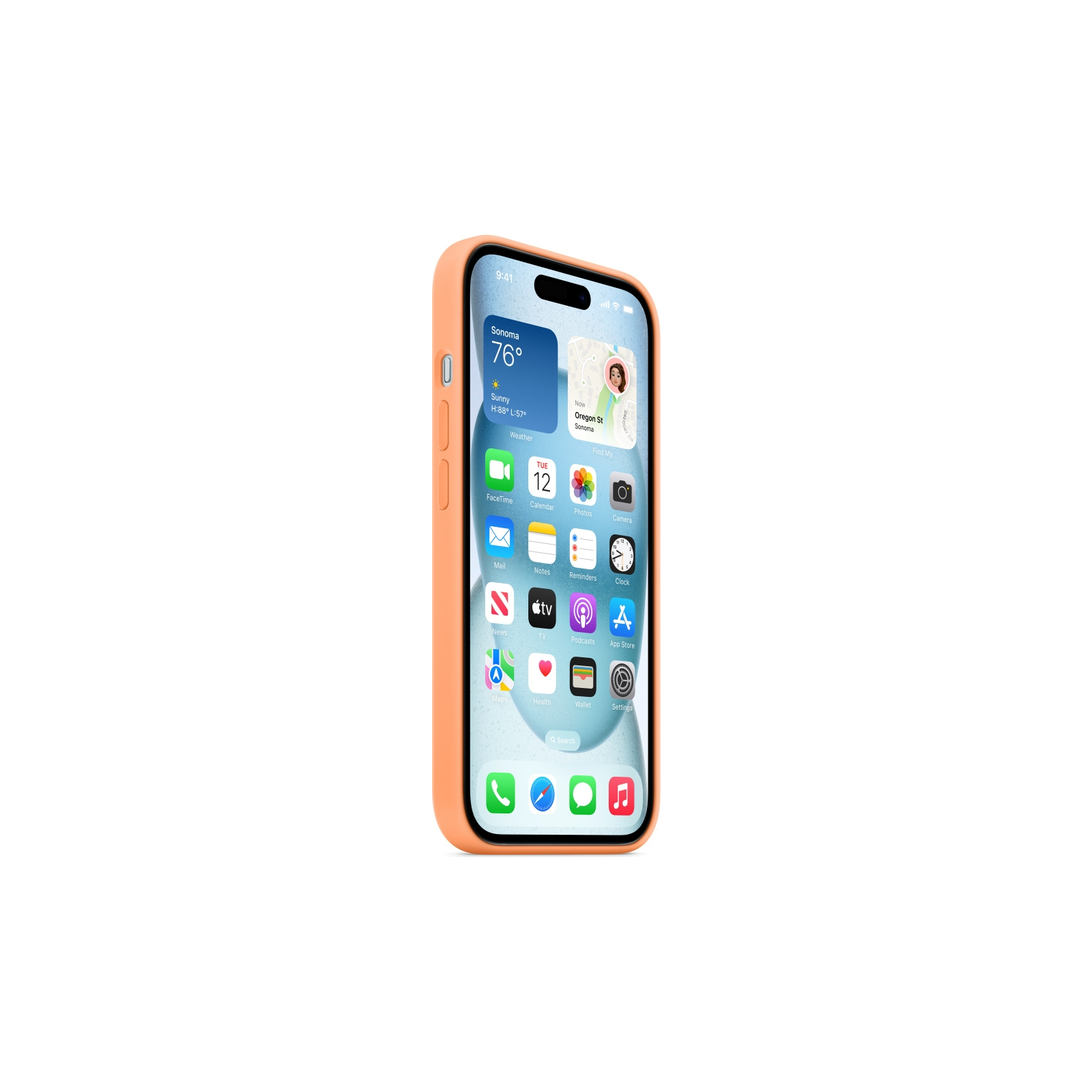 Чехол для мобильного телефона Apple iPhone 15 Silicone Case with MagSafe Orange Sorbet (MT0W3ZM/A) изображение 7