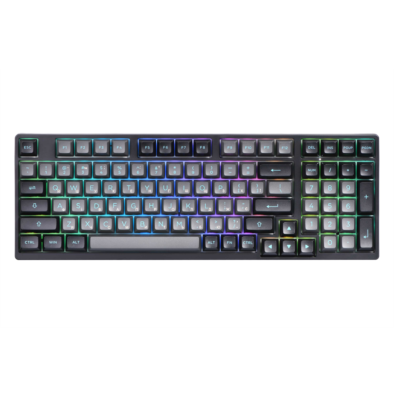 Клавіатура Akko 3098N BlackCyan 98Key TTC Flame Hot-swappable UA RGB Black (6925758618311) зображення 9