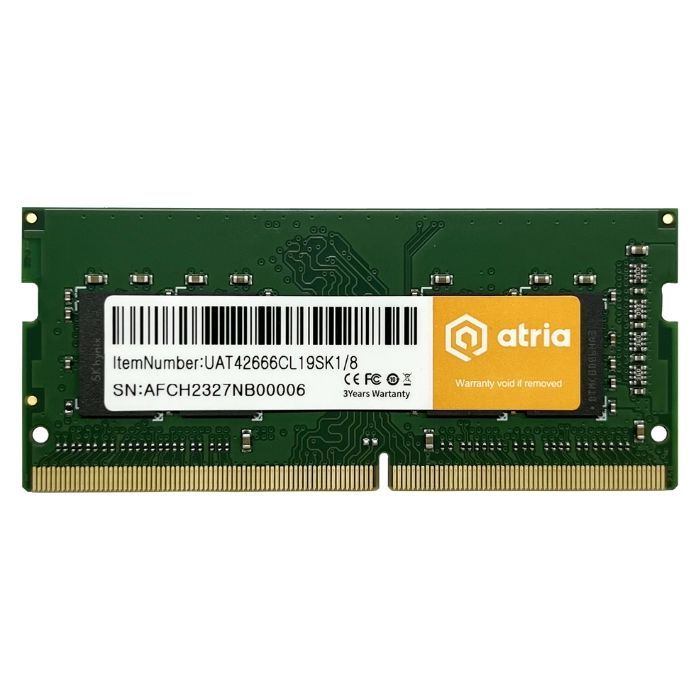 Модуль пам'яті для ноутбука SoDIMM DDR4 8GB 2666 MHz ATRIA (UAT42666CL19SK1/8)