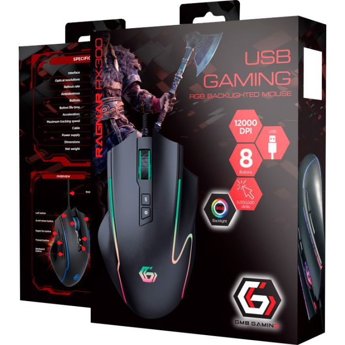Мышка Gembird Ragnar RX300 USB RGB Black (MUSG-RAGNAR-RX300) изображение 4