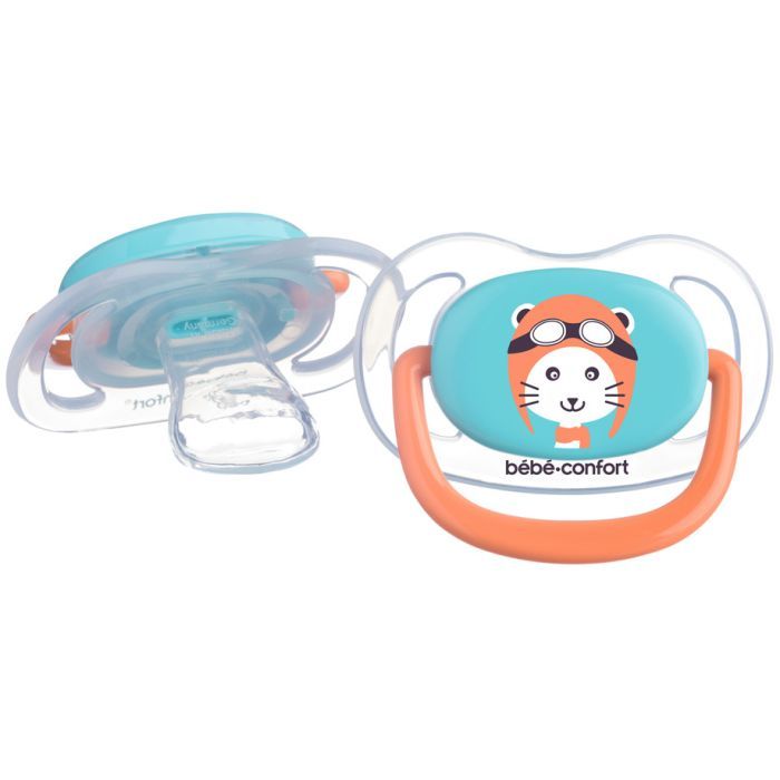 Пустушка Bebe Confort Physio Air, 2 шт, 6/18 міс (синя з помаранчевим) (3104201780) зображення 2