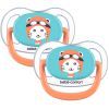 Пустушка Bebe Confort Physio Air, 2 шт, 6/18 міс (синя з помаранчевим) (3104201780)