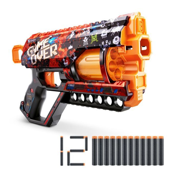 Іграшкова зброя Zuru X-Shot Швидкострільний бластер Skins Griefer Game Over (12 патронів) (36561D)