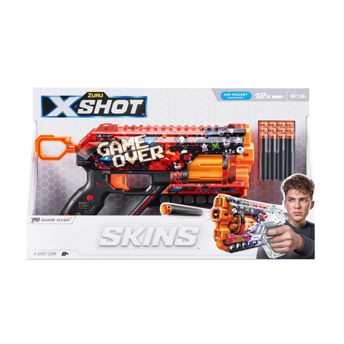 Іграшкова зброя Zuru X-Shot Швидкострільний бластер Skins Griefer Game Over (12 патронів) (36561D) зображення 3