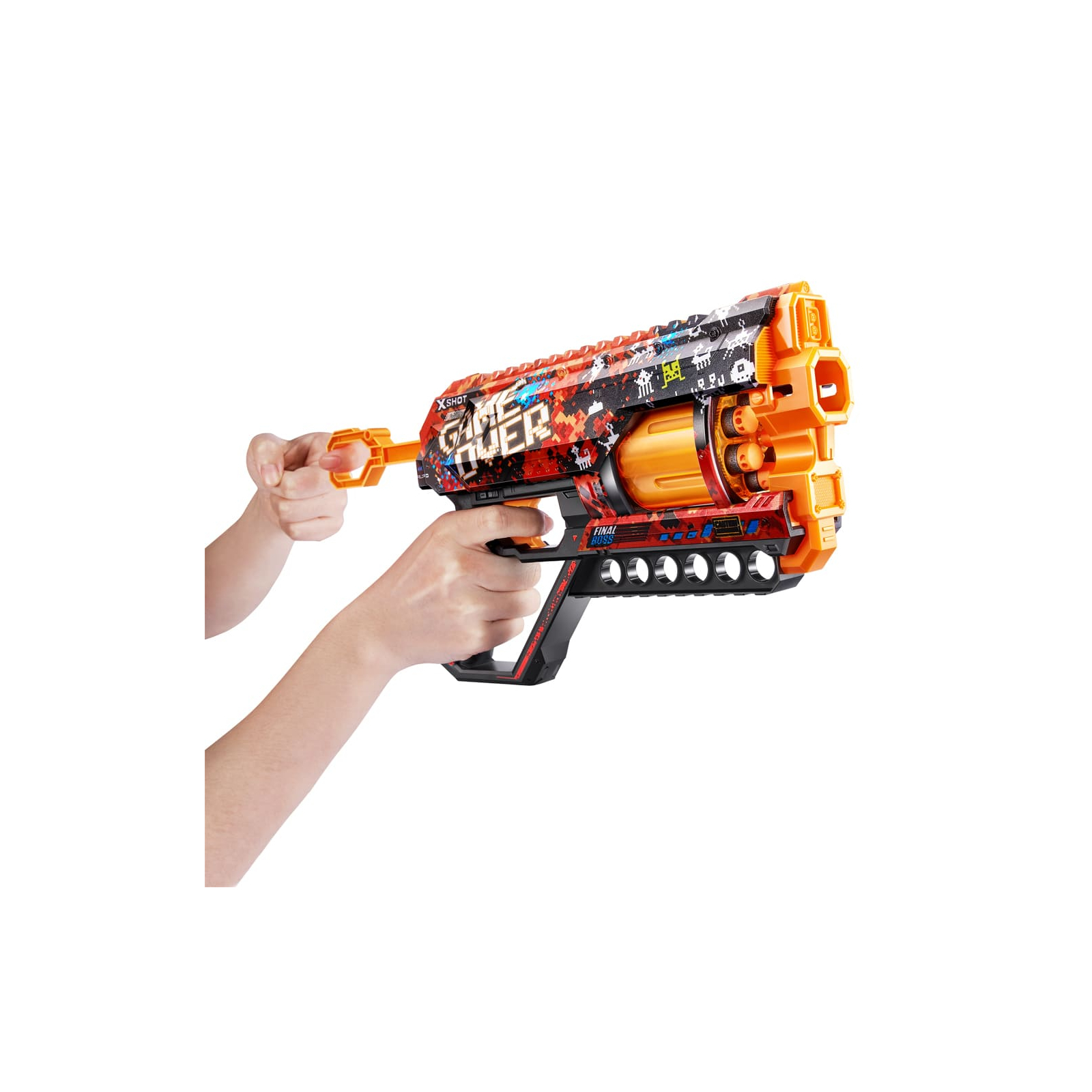 Игрушечное оружие Zuru X-Shot Быстрострельный бластер Skins Griefer Game Over (12 патронов) (36561D) изображение 8