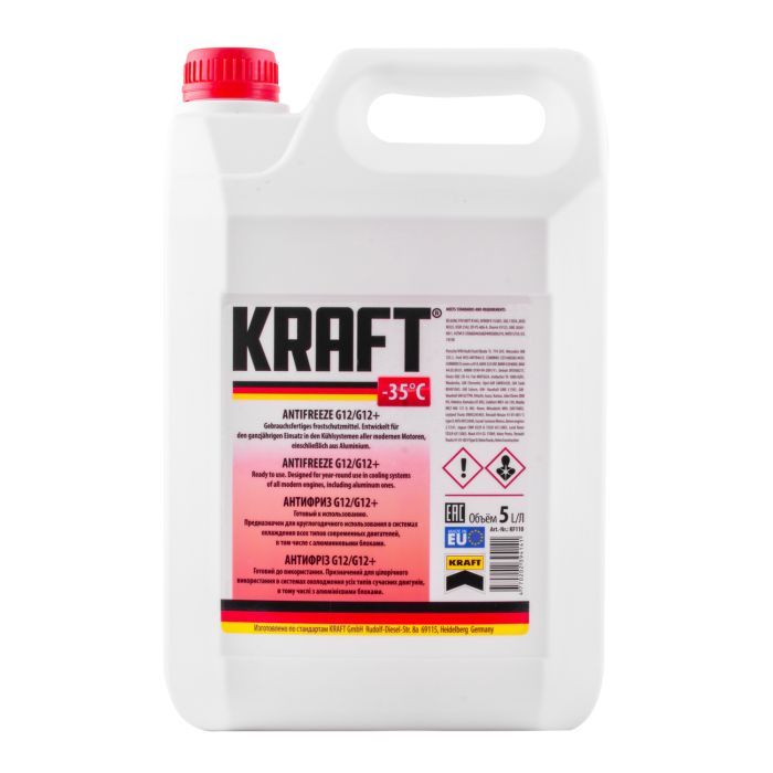 Антифриз KRAFT G12/G12+  -35 (красный) 5л (KF110)