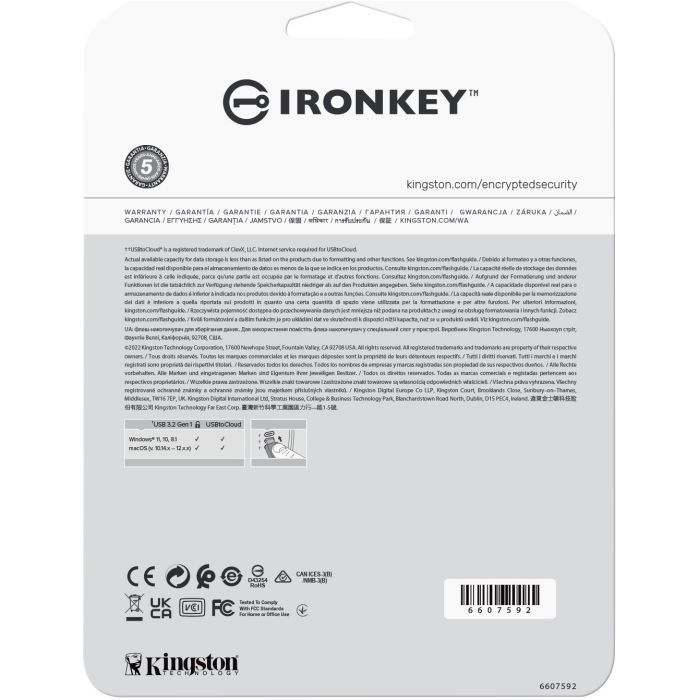 USB флеш накопичувач Kingston 64GB IronKey Locker Plus 50 AES Encrypted USB 3.2 (IKLP50/64GB) зображення 6