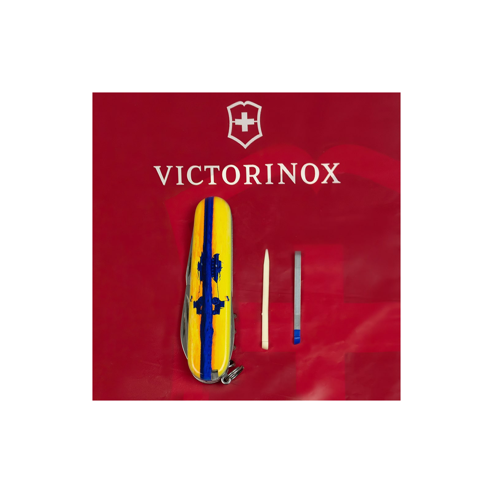 Ніж Victorinox Spartan Ukraine 91 мм Тризуб готичний синьо-жовтий (1.3603.7_T0637u) зображення 6