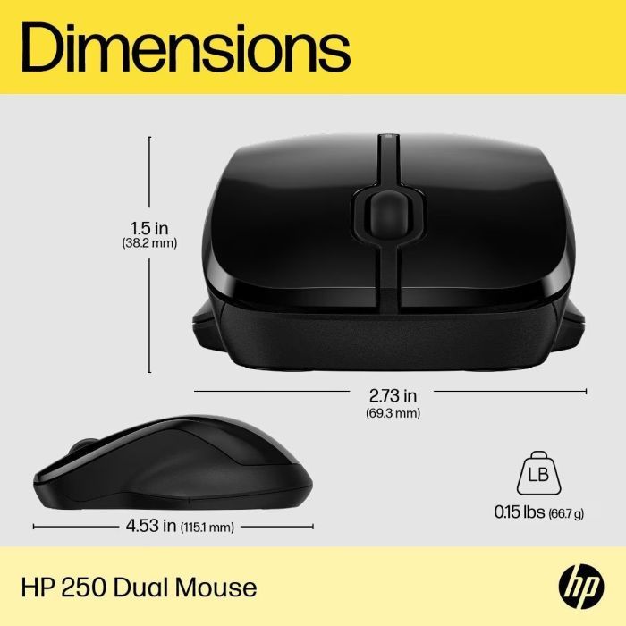 Мышка HP 250 Dual Wireless/Bluetooth Black (6V2J7AA) изображение 5