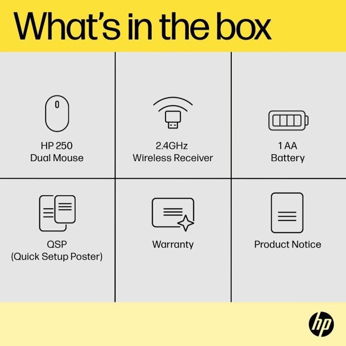 Мышка HP 250 Dual Wireless/Bluetooth Black (6V2J7AA) изображение 6