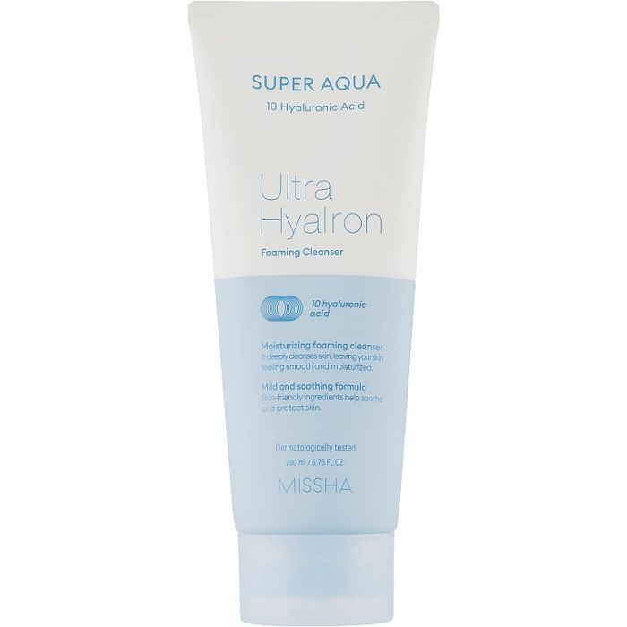 Пенка для умывания Missha Super Aqua Ultra Hyalron Cleansing Foam 200 мл (8809643507226)