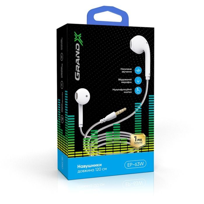 Наушники Grand-X EP-63W White (EP-63W) изображение 2