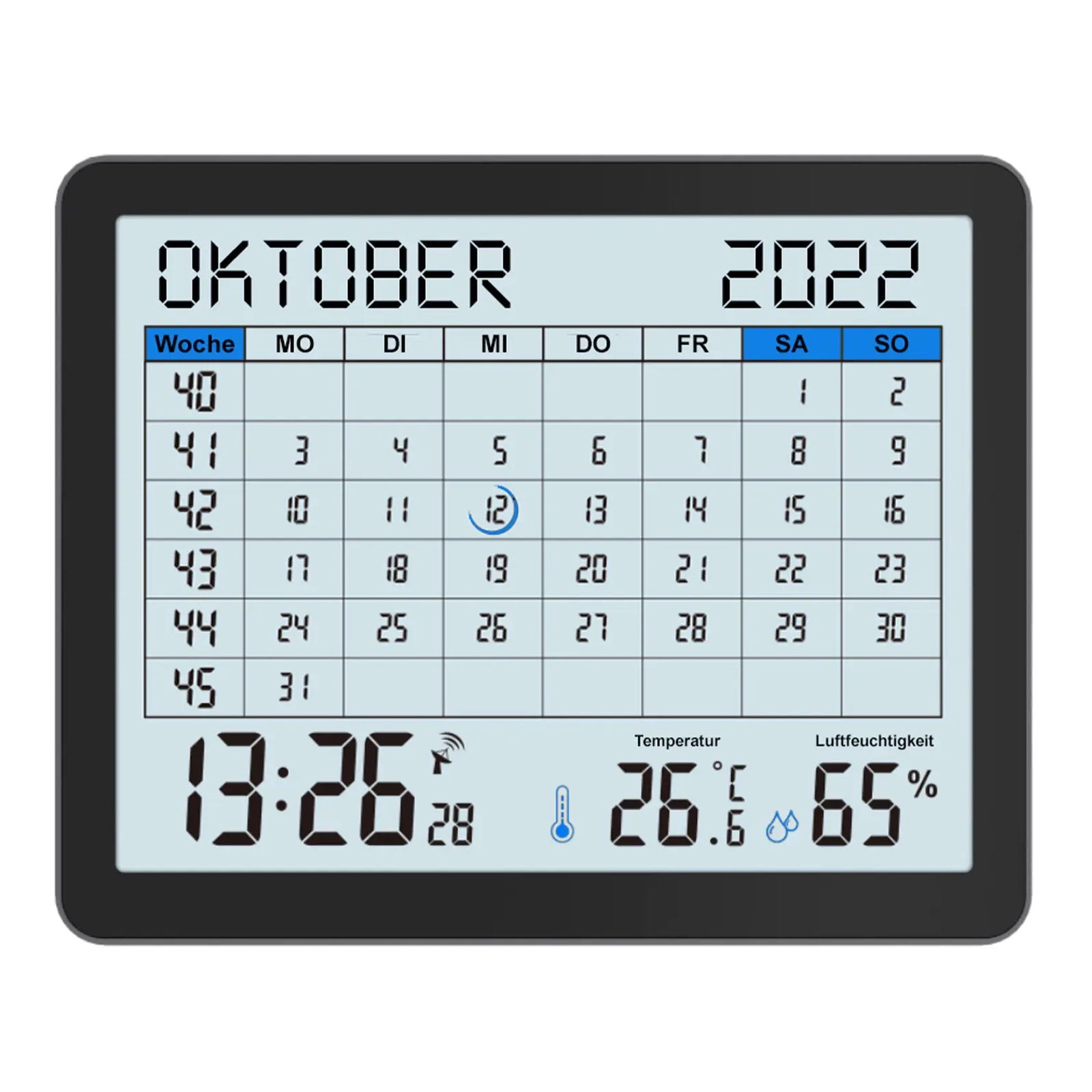 Настольные часы Technoline календар WT2600 Black (DAS302467) изображение 2