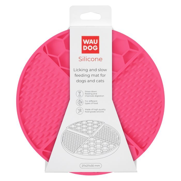 Універсальний посуд для тварин WAUDOG Silicone Килимок для злизування 21х21х3 см рожевий (23507) зображення 2