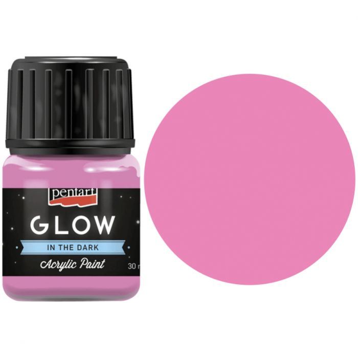 Акриловые краски Pentart для декора Glow in the dark, Розовый, 30 мл (5997412761429)