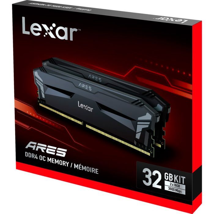 Модуль пам'яті для комп'ютера DDR4 16GB (2x8GB) 3600 MHz Ares Black Lexar (LD4BU008G-R3600GD0A) зображення 4