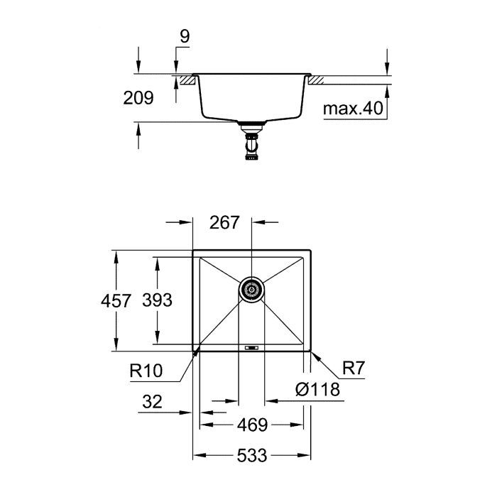 Мойка кухонная Grohe K700U (31654AT0) изображение 3