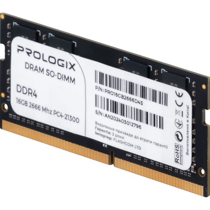 Модуль памяти для ноутбука SoDIMM DDR4 16GB 2666 MHz Prologix (PRO16GB2666D4S) изображение 3