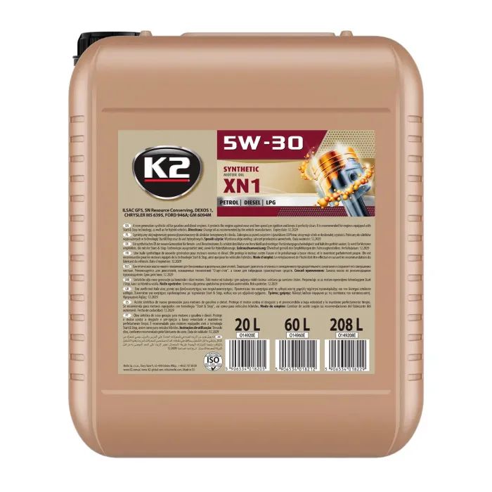 Моторное масло K2 Synthetic SN XN1 5W-30 20 л (O14920E)