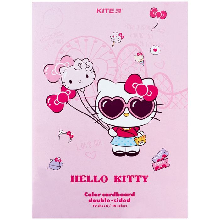 Цветной картон Kite А4 двухсторонний Hello Kitty 10 листов (HK24-255)