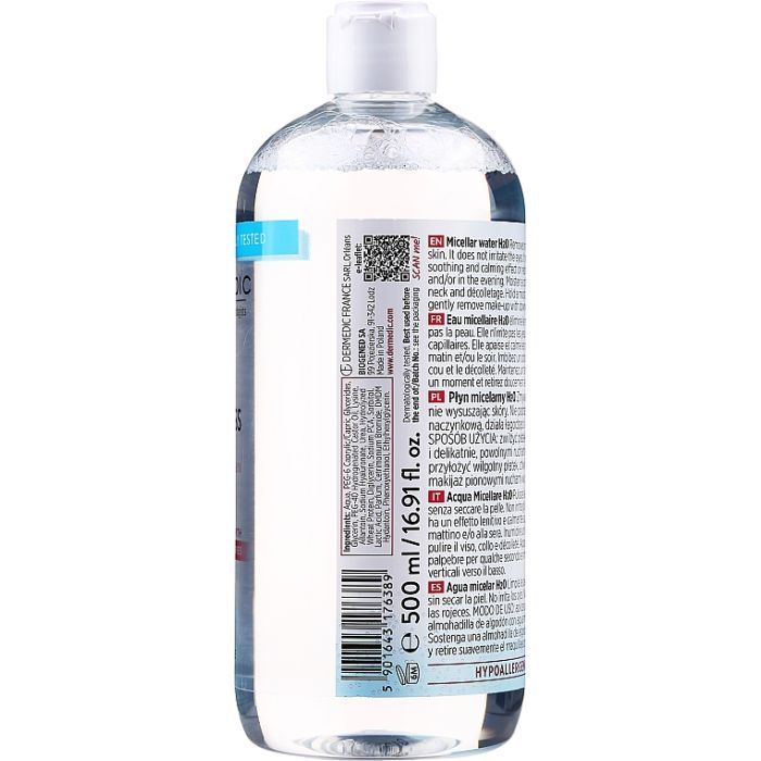 Міцелярна вода Dermedic Redness Calm Для чутливої шкіри H2O 500 мл (5901643176389) зображення 2