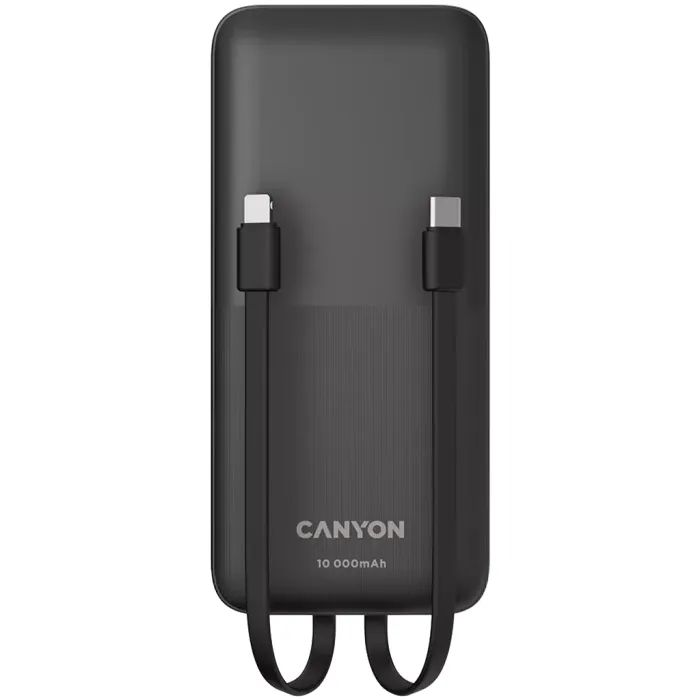 Батарея универсальная Canyon PB-1010 10000 mAh PD/22.5W QC/3.0 Black (CNE-CPB1010B) изображение 3
