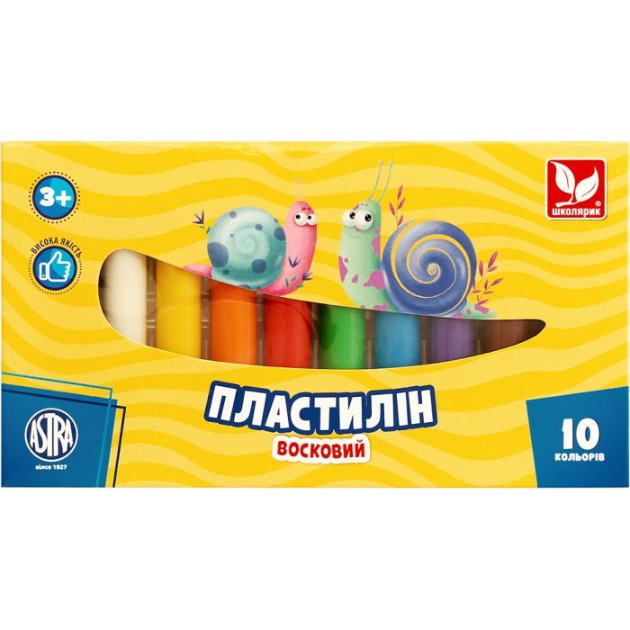 Пластилин Школярик Круглый 10 цветов 130 г (83812902-UA)
