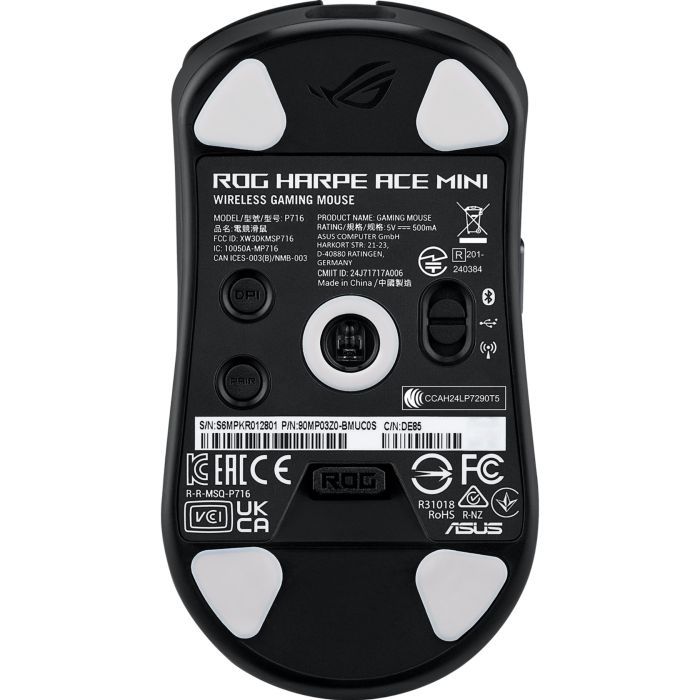 Мышка ASUS ROG Harpe Ace Mini Wireless/Bluetooth/USB White (90MP03Z0-BMUA10) изображение 7