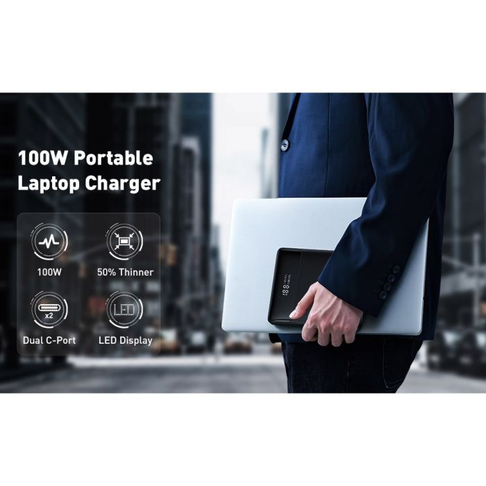 Батарея універсальна Baseus Blade Digital Display 20000mAh PD/100W, Black (PPDGL-01, PPBLD100-S) (PPBL000201) зображення 8