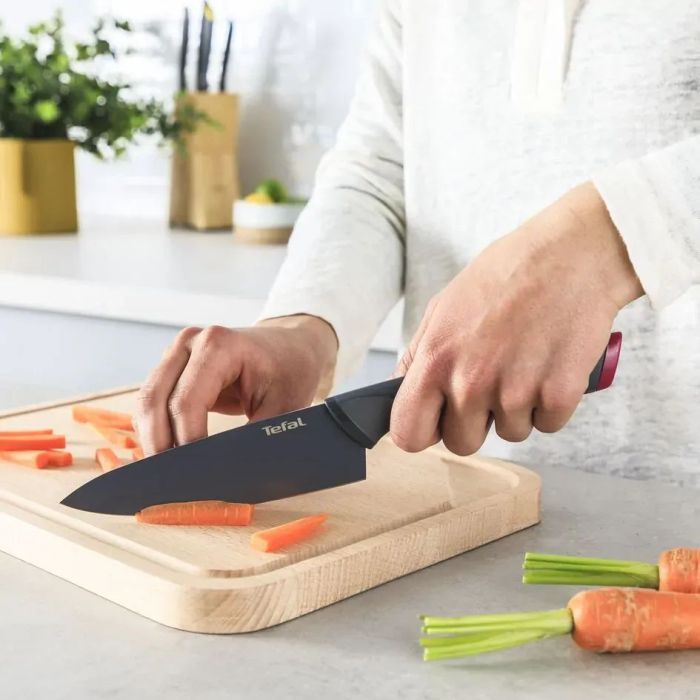 Набор ножей Tefal Fresh Kitchen, дерев'яна колода, 5шт, нержавіюча сталь, чорний (K122S504) изображение 7