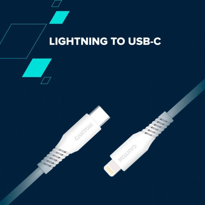 Дата кабель USB-C to Lightning 1.2m CLN30SC C-L 30W White Canyon (CNS-CLN30SC12W) зображення 2
