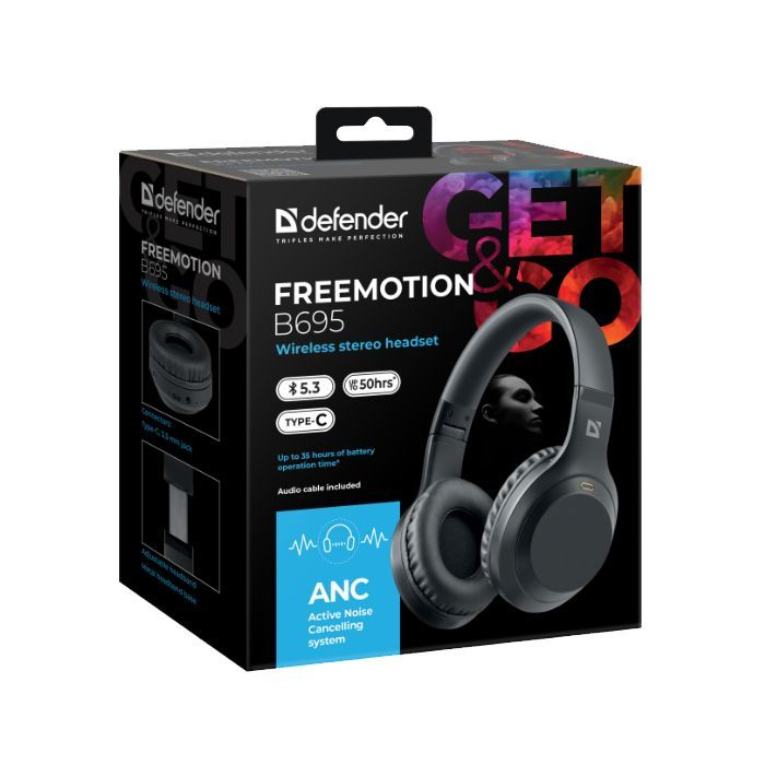 Наушники Defender FreeMotion B695 Bluetooth ANC Black (63695) изображение 2