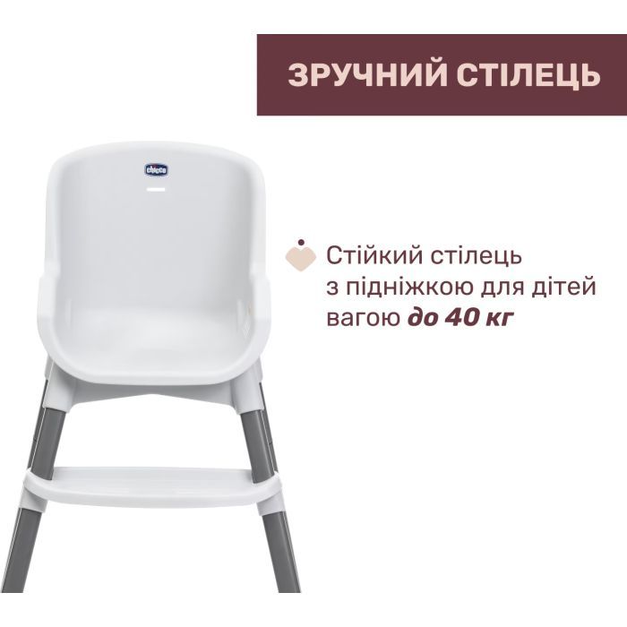 Стілець для годування Chicco Polly Zest, білий (87170.77) зображення 3