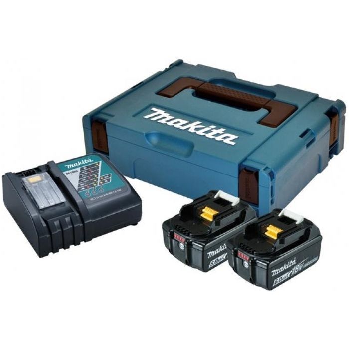 Набор аккумулятор + зарядное устройство Makita LXT BL1860B, 18V, 2x6Ah, DC18RC, Makpac (198116-4)