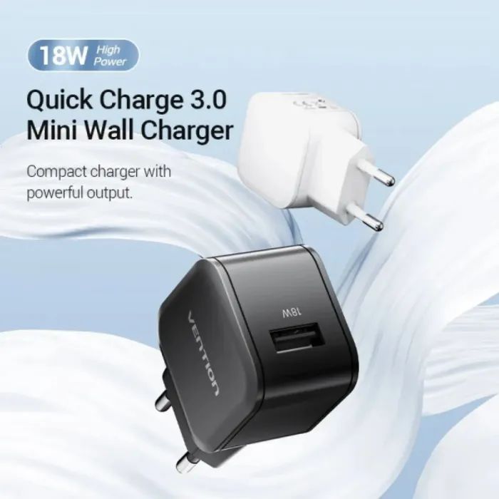 Зарядное устройство Vention 1xUSB 18W QC3.0 White (FEKW0-EU) изображение 2