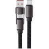 Дата кабель USB-C to USB-C/A 1.2m 3.0A zink alloy C13-04 Black Acefast (6974316282334)