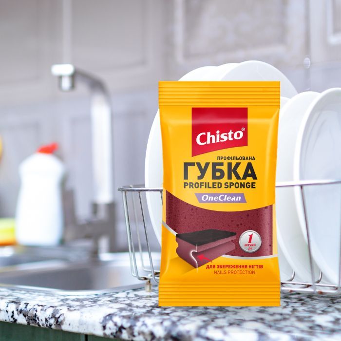 Губки кухонные Chisto OneClean Профилированная 1 шт. (4823098415428) изображение 3