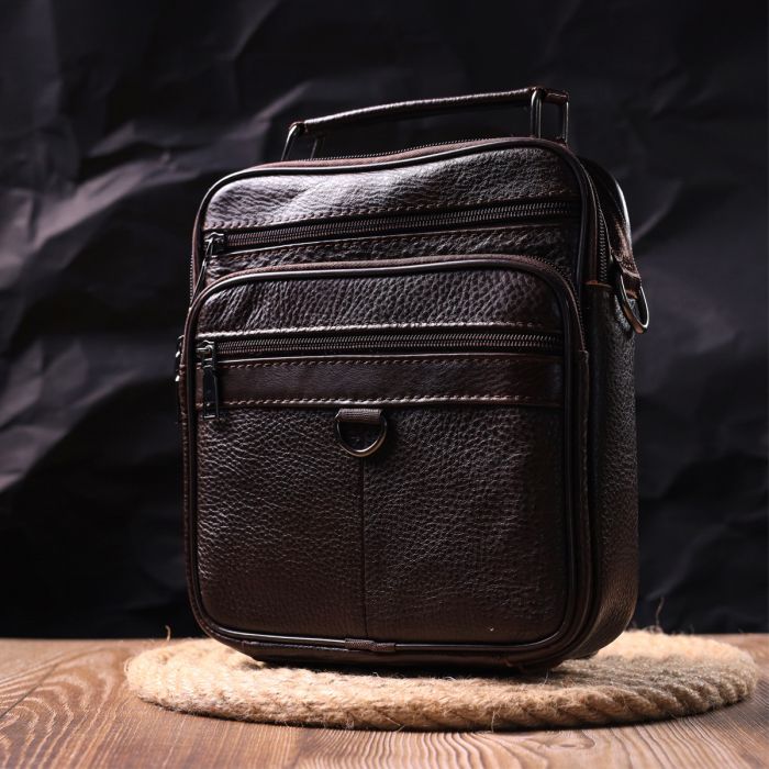 Сумка Vintage Кожаная Коричневая (21272) изображение 10