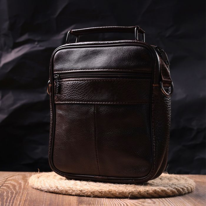 Сумка Vintage Кожаная Коричневая (21272) изображение 11