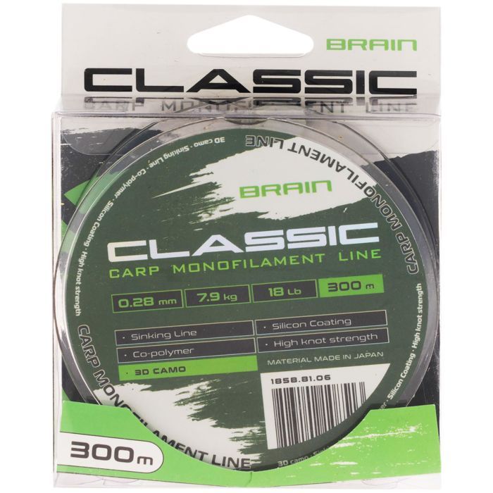Леска Brain Classic Carp Line 3D (camo) 300m 0.25mm 15lb 6.6kg (1858.81.05) изображение 2