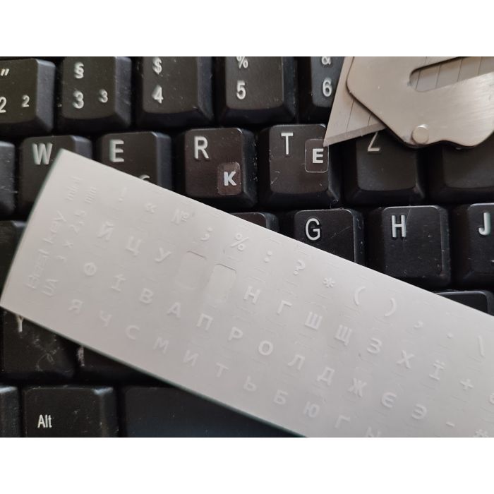 Наклейка на клавиатуру BestKey миниатюрная прозрачная, 56, белый (BKm3WhTr) изображение 2
