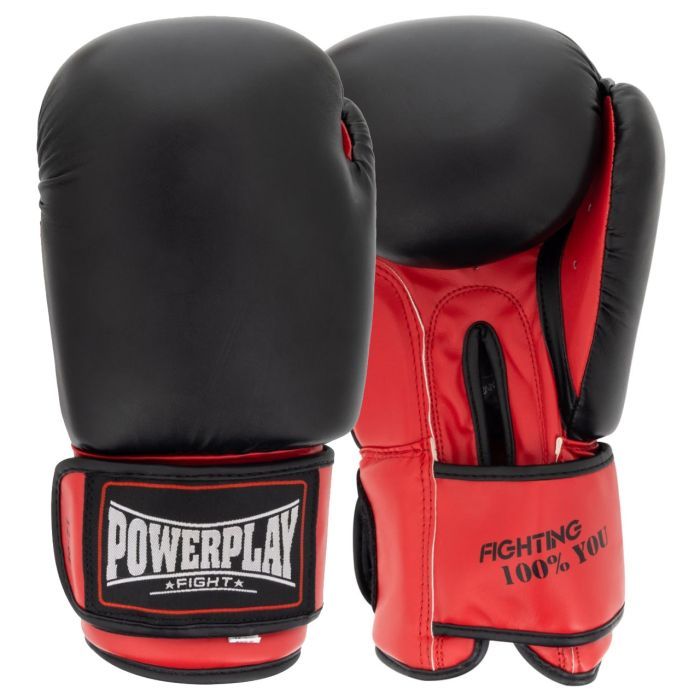 Боксерские перчатки PowerPlay 3004 Classic Чорно-Червоні 12 унцій (PP_3004_12oz_Bl/Red)